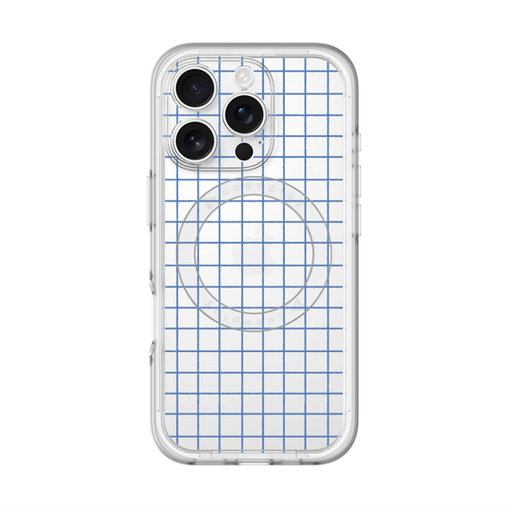 スリムプロテクションプレミアムケース with MagSafe［ オリジナル - 推し色チェック - ブルー ］