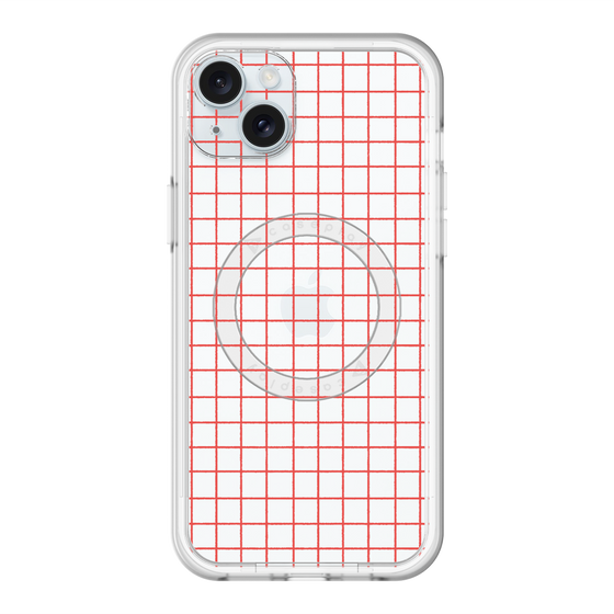 スリムプロテクションプレミアムケース with MagSafe［ オリジナル - 推し色チェック - レッド ］