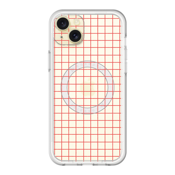 スリムプロテクションプレミアムケース with MagSafe［ オリジナル - 推し色チェック - レッド ］