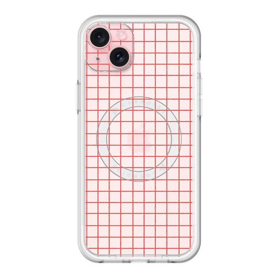 スリムプロテクションプレミアムケース with MagSafe［ オリジナル - 推し色チェック - レッド ］