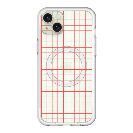 スリムプロテクションプレミアムケース with MagSafe［ オリジナル - 推し色チェック - レッド ］