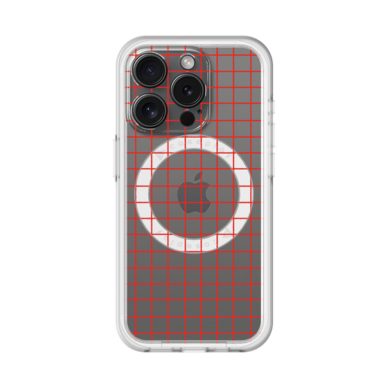 スリムプロテクションプレミアムケース with MagSafe［ オリジナル - 推し色チェック - レッド ］