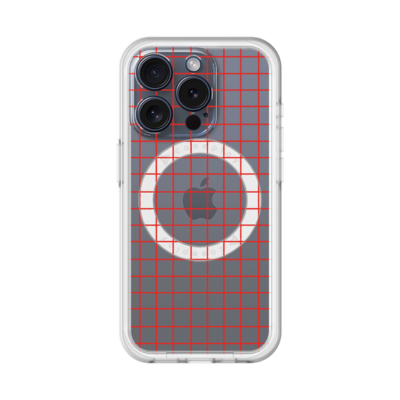 スリムプロテクションプレミアムケース with MagSafe［ オリジナル - 推し色チェック - レッド ］