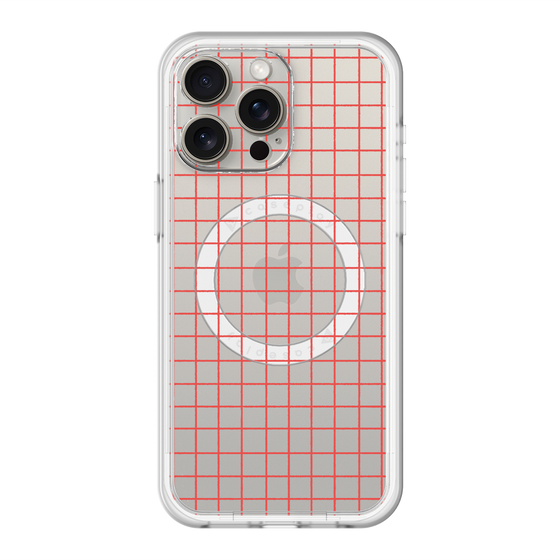 スリムプロテクションプレミアムケース with MagSafe［ オリジナル - 推し色チェック - レッド ］