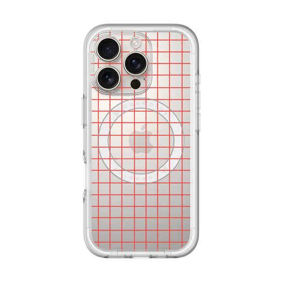 スリムプロテクションプレミアムケース with MagSafe［ オリジナル - 推し色チェック - レッド ］