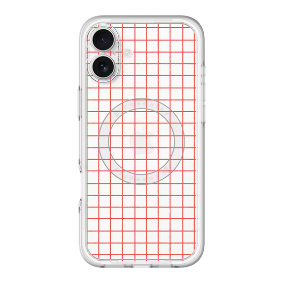 スリムプロテクションプレミアムケース with MagSafe［ オリジナル - 推し色チェック - レッド ］