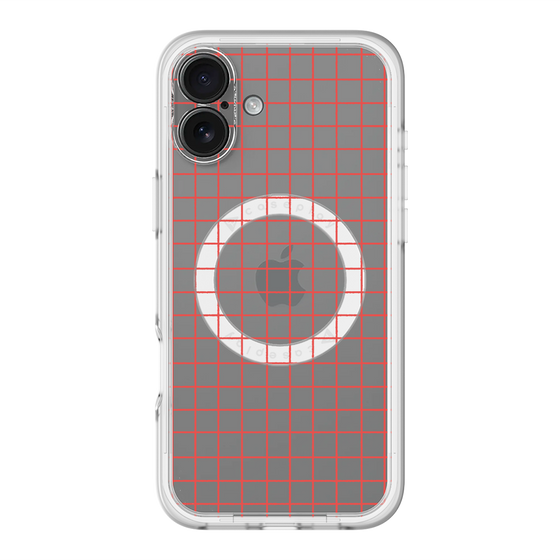スリムプロテクションプレミアムケース with MagSafe［ オリジナル - 推し色チェック - レッド ］