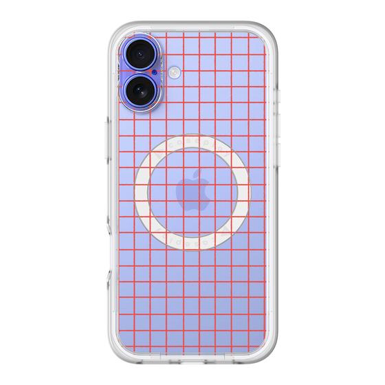 スリムプロテクションプレミアムケース with MagSafe［ オリジナル - 推し色チェック - レッド ］