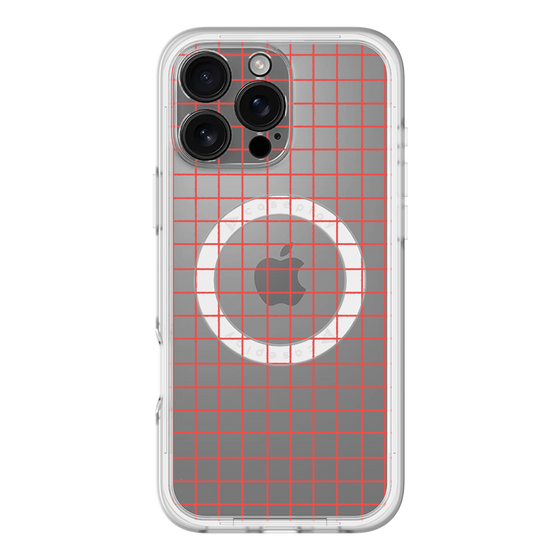 スリムプロテクションプレミアムケース with MagSafe［ オリジナル - 推し色チェック - レッド ］