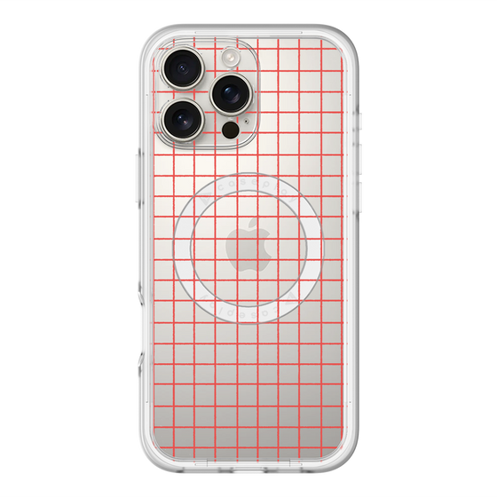 スリムプロテクションプレミアムケース with MagSafe［ オリジナル - 推し色チェック - レッド ］