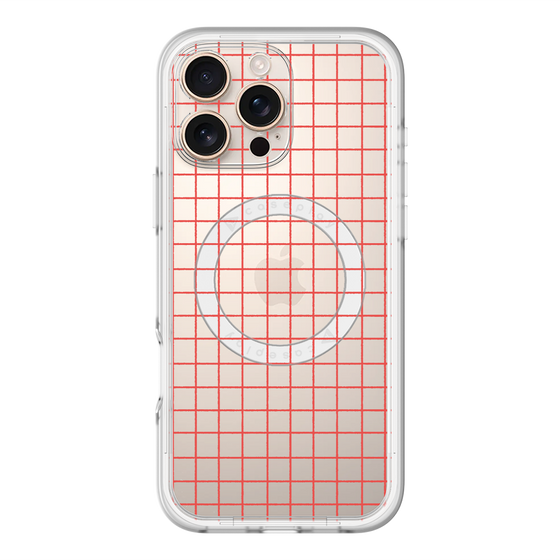スリムプロテクションプレミアムケース with MagSafe［ オリジナル - 推し色チェック - レッド ］