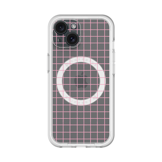 スリムプロテクションプレミアムケース with MagSafe［ オリジナル - 推し色チェック - ピンク ］