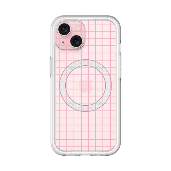 スリムプロテクションプレミアムケース with MagSafe［ オリジナル - 推し色チェック - ピンク ］