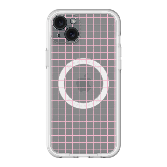 スリムプロテクションプレミアムケース with MagSafe［ オリジナル - 推し色チェック - ピンク ］
