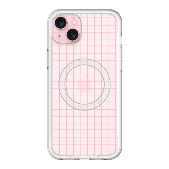 スリムプロテクションプレミアムケース with MagSafe［ オリジナル - 推し色チェック - ピンク ］