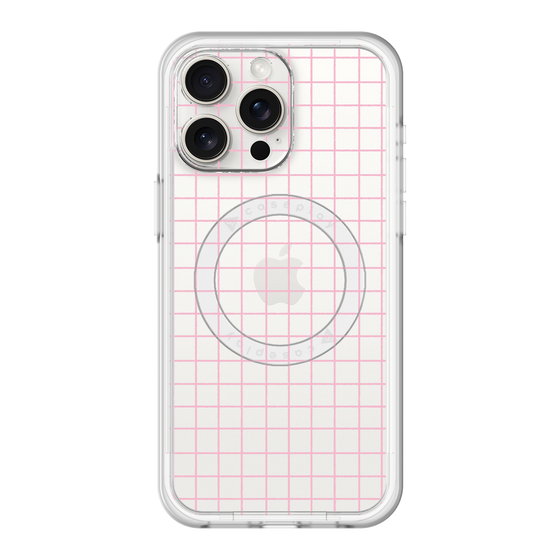 スリムプロテクションプレミアムケース with MagSafe［ オリジナル - 推し色チェック - ピンク ］