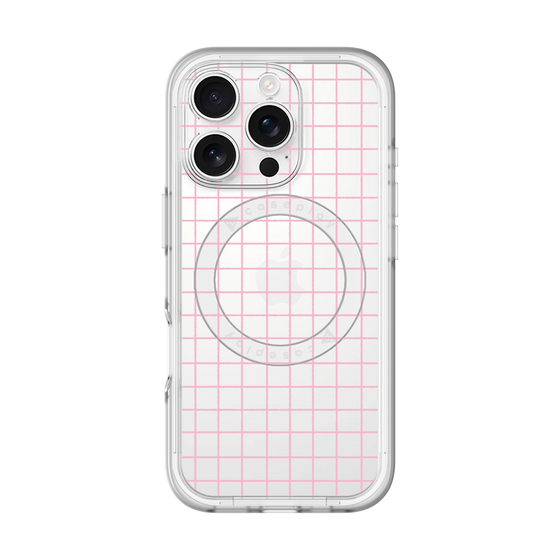 スリムプロテクションプレミアムケース with MagSafe［ オリジナル - 推し色チェック - ピンク ］