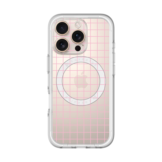 スリムプロテクションプレミアムケース with MagSafe［ オリジナル - 推し色チェック - ピンク ］