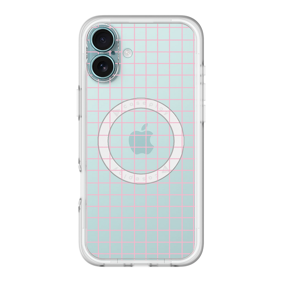 スリムプロテクションプレミアムケース with MagSafe［ オリジナル - 推し色チェック - ピンク ］