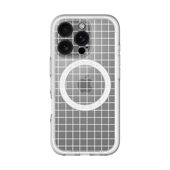スリムプロテクションプレミアムケース with MagSafe［ オリジナル - 推し色チェック - ホワイト ］