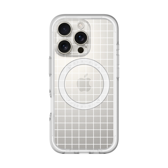 スリムプロテクションプレミアムケース with MagSafe［ オリジナル - 推し色チェック - ホワイト ］