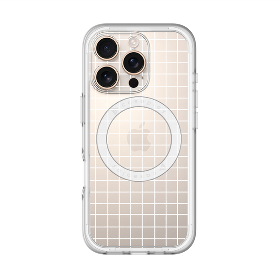 スリムプロテクションプレミアムケース with MagSafe［ オリジナル - 推し色チェック - ホワイト ］