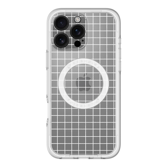 スリムプロテクションプレミアムケース with MagSafe［ オリジナル - 推し色チェック - ホワイト ］
