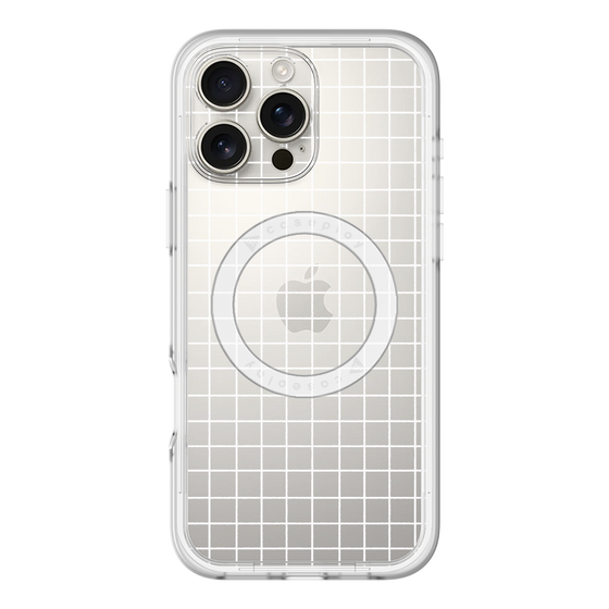 スリムプロテクションプレミアムケース with MagSafe［ オリジナル - 推し色チェック - ホワイト ］
