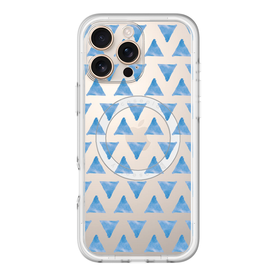 スリムプロテクションプレミアムケース with MagSafe［ オリジナル - 推し色三角 - ブルー ］