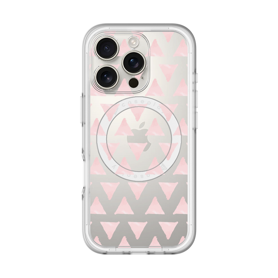 スリムプロテクションプレミアムケース with MagSafe［ オリジナル - 推し色三角 - ピンク ］