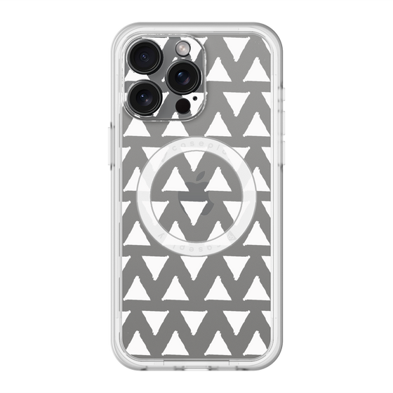 スリムプロテクションプレミアムケース with MagSafe［ オリジナル - 推し色三角 - ホワイト ］