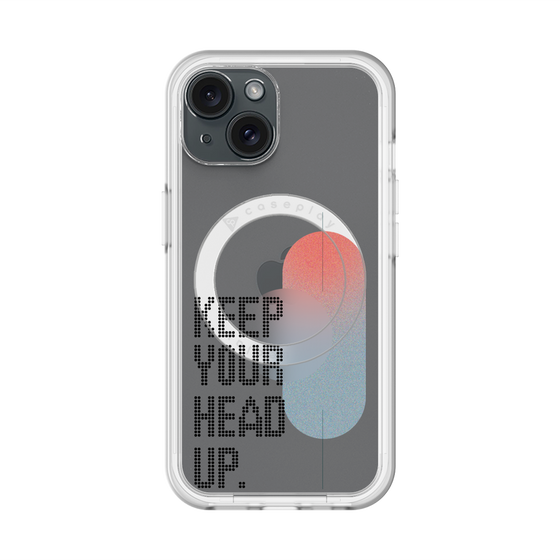 スリムプロテクションプレミアムケース with MagSafe［ オリジナル - ドットオーバーレイ - KEEP YOUR HEAD UP/A ］