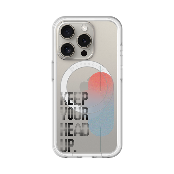 スリムプロテクションプレミアムケース with MagSafe［ オリジナル - ドットオーバーレイ - KEEP YOUR HEAD UP/A ］