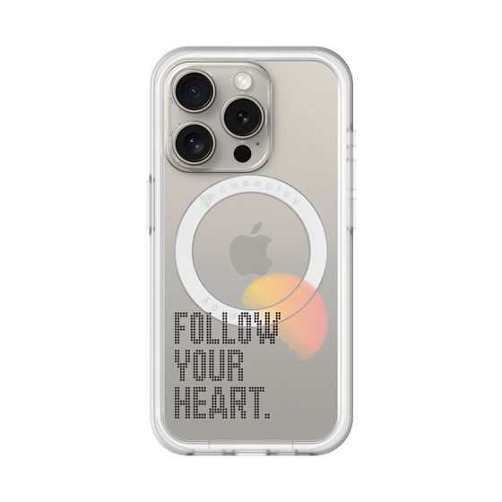 スリムプロテクションプレミアムケース with MagSafe［ オリジナル - ドットオーバーレイ - FOLLOW YOUR HEART/A ］