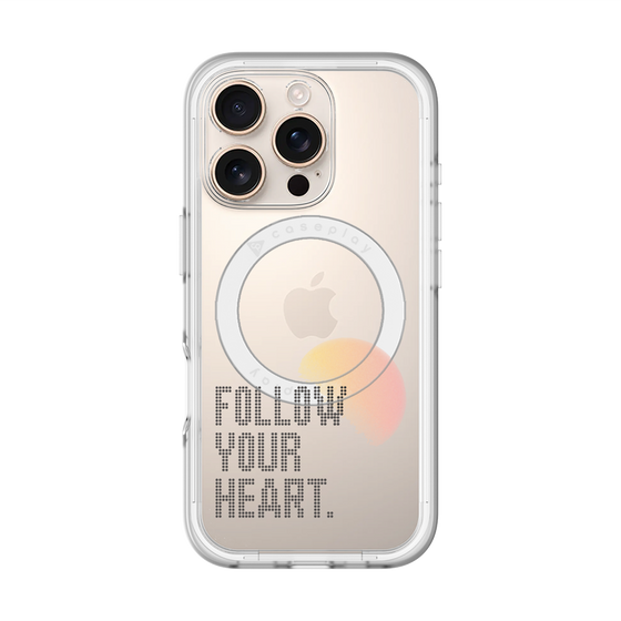 スリムプロテクションプレミアムケース with MagSafe［ オリジナル - ドットオーバーレイ - FOLLOW YOUR HEART/A ］