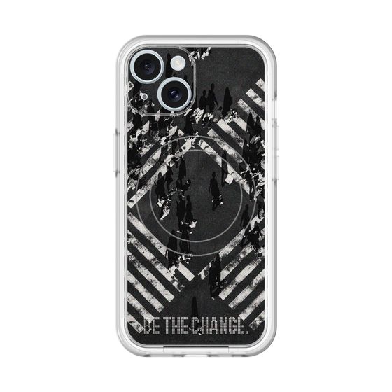 スリムプロテクションプレミアムケース with MagSafe［ オリジナル - ドットオーバーレイ - BE THE CHANGE/B ］