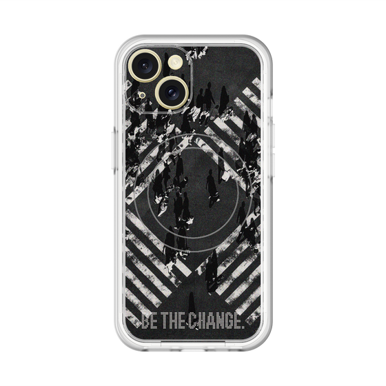 スリムプロテクションプレミアムケース with MagSafe［ オリジナル - ドットオーバーレイ - BE THE CHANGE/B ］