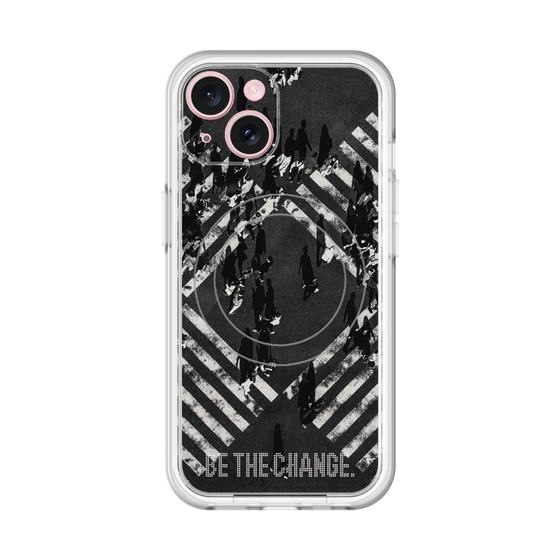 スリムプロテクションプレミアムケース with MagSafe［ オリジナル - ドットオーバーレイ - BE THE CHANGE/B ］