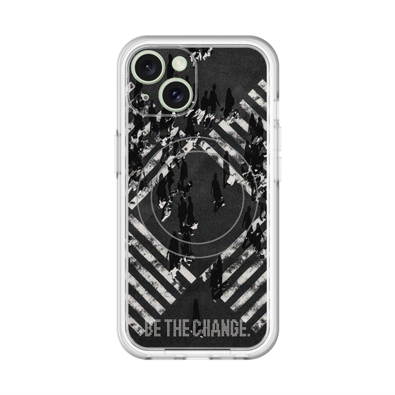スリムプロテクションプレミアムケース with MagSafe［ オリジナル - ドットオーバーレイ - BE THE CHANGE/B ］
