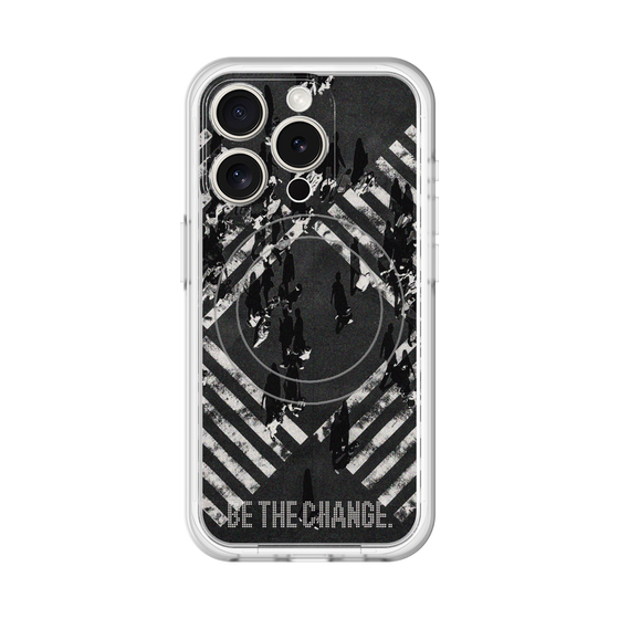 スリムプロテクションプレミアムケース with MagSafe［ オリジナル - ドットオーバーレイ - BE THE CHANGE/B ］