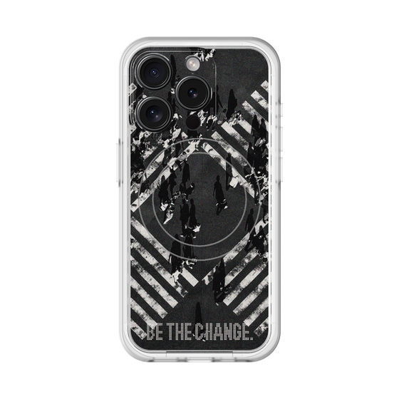 スリムプロテクションプレミアムケース with MagSafe［ オリジナル - ドットオーバーレイ - BE THE CHANGE/B ］