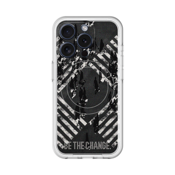 スリムプロテクションプレミアムケース with MagSafe［ オリジナル - ドットオーバーレイ - BE THE CHANGE/B ］