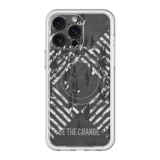スリムプロテクションプレミアムケース with MagSafe［ オリジナル - ドットオーバーレイ - BE THE CHANGE/B ］