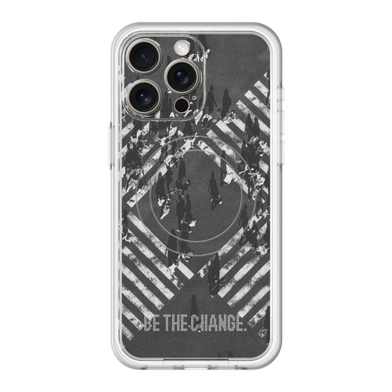 スリムプロテクションプレミアムケース with MagSafe［ オリジナル - ドットオーバーレイ - BE THE CHANGE/B ］