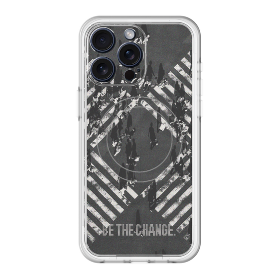 スリムプロテクションプレミアムケース with MagSafe［ オリジナル - ドットオーバーレイ - BE THE CHANGE/B ］