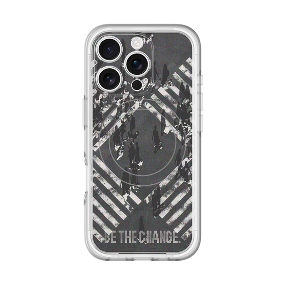 スリムプロテクションプレミアムケース with MagSafe［ オリジナル - ドットオーバーレイ - BE THE CHANGE/B ］