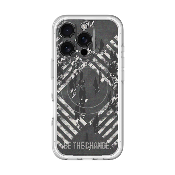 スリムプロテクションプレミアムケース with MagSafe［ オリジナル - ドットオーバーレイ - BE THE CHANGE/B ］