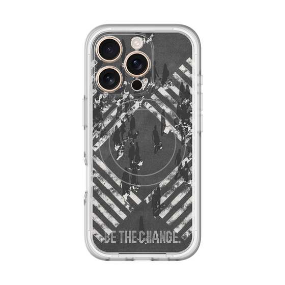 スリムプロテクションプレミアムケース with MagSafe［ オリジナル - ドットオーバーレイ - BE THE CHANGE/B ］