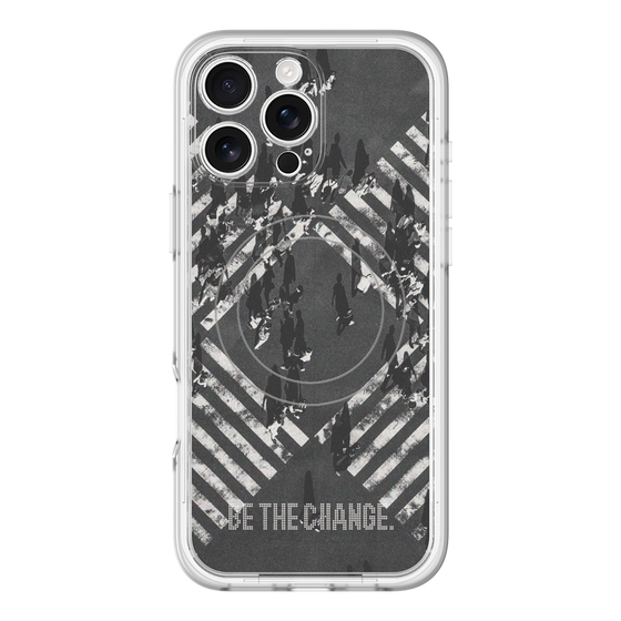 スリムプロテクションプレミアムケース with MagSafe［ オリジナル - ドットオーバーレイ - BE THE CHANGE/B ］