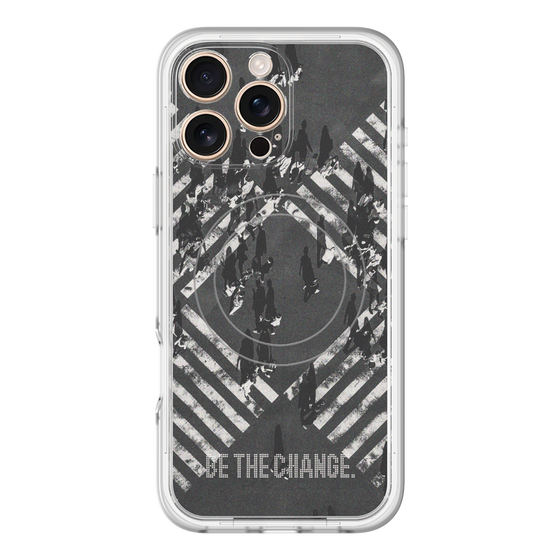 スリムプロテクションプレミアムケース with MagSafe［ オリジナル - ドットオーバーレイ - BE THE CHANGE/B ］